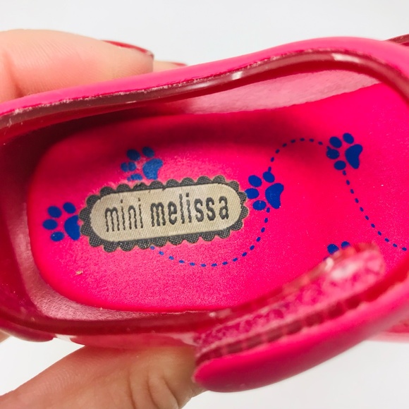 Mini Melissa Peep Toe Kitten Flats Pink Size 5 - Picture 4 of 7